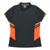 Bellevue Womens Polos Slate Neon Orange